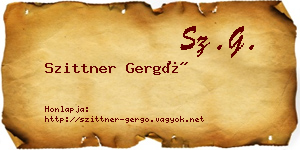 Szittner Gergő névjegykártya